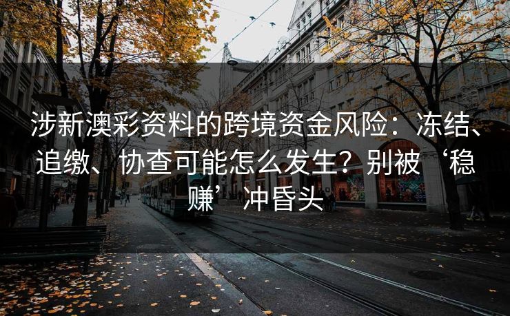 涉新澳彩资料的跨境资金风险：冻结、追缴、协查可能怎么发生？别被‘稳赚’冲昏头