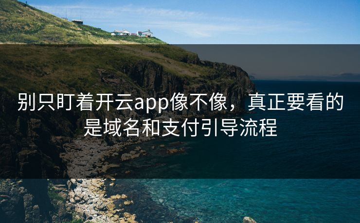 别只盯着开云app像不像，真正要看的是域名和支付引导流程